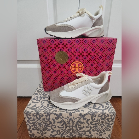 Tory Burch Shoes - Tory Burch Good Luck Trainer Suede Sneakers Size 8.5